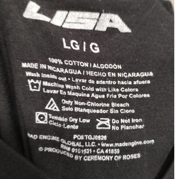 BLACKPINK - LISA Size Large Official Merch Alter Ego Black KPOP Graphic Tee NWT - Picture 4 of 5